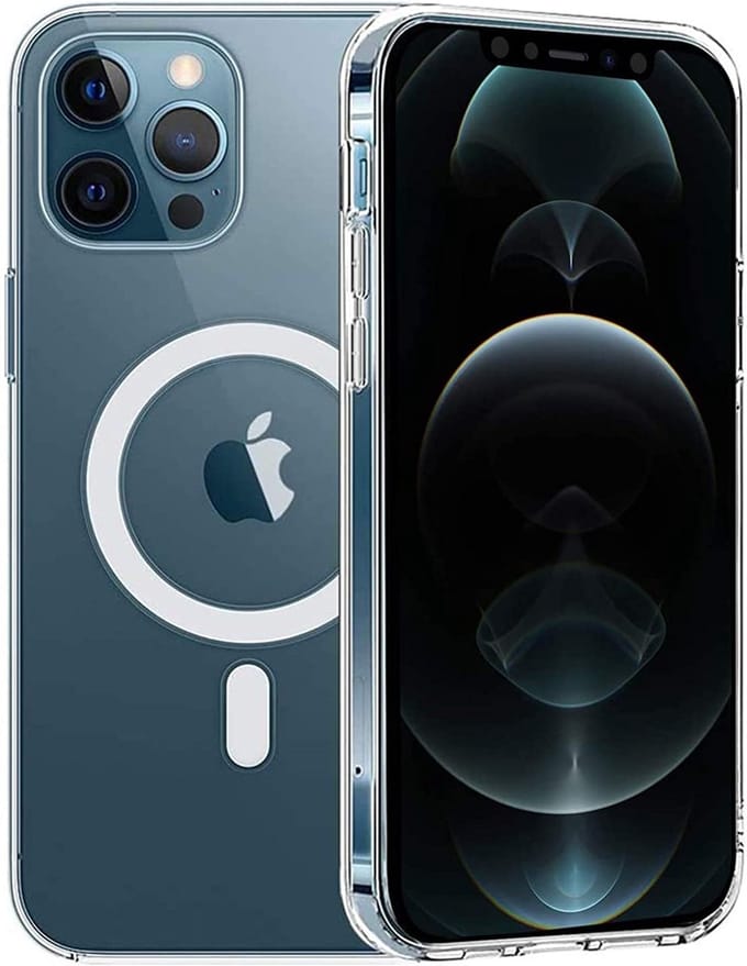 Hoesje voor iPhone 12 Pro Max backcover Shockproof siliconen Transparant met geïntegreerde magnetische cirkel