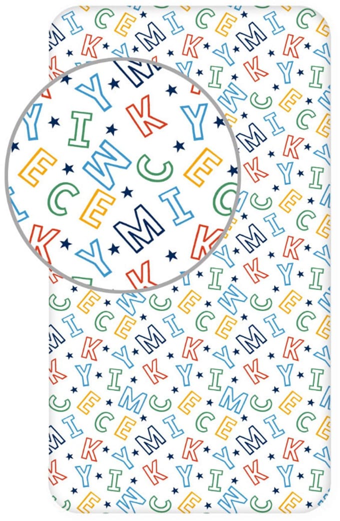 Disney Mickey Letters hoeslaken 90x200 cm