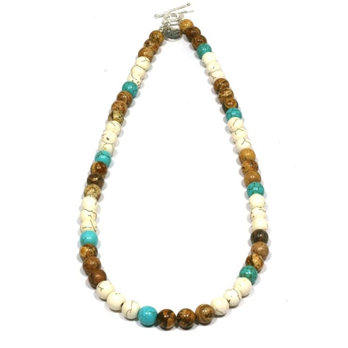 IbizaMen KIDS - Jongens - ketting - edelsteen - groen - bruin - 8mm