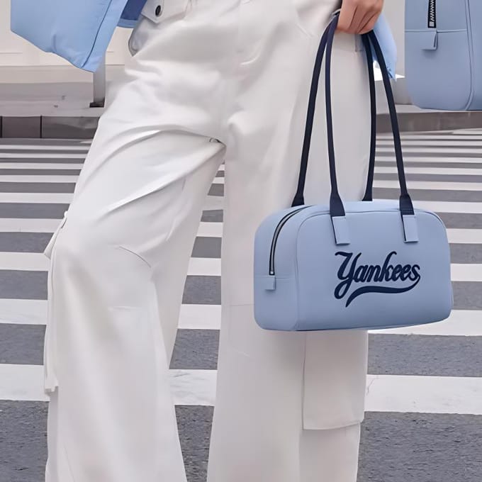 MLB Mode Trend Ritssluiting Polyester Tote Schoudertas Unisex tassen Indigo 3ABQL054N-50INS Indigo gray