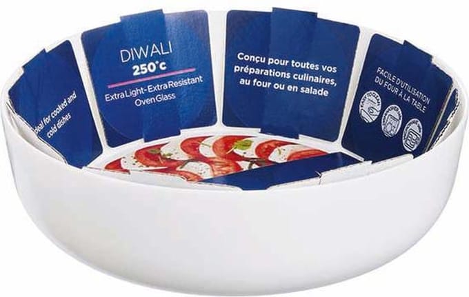 Serveerschaal Luminarc Diwali Wit Glas (22 x 7 cm)