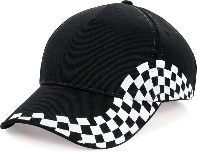 Beechfield Grand Prix Cap B159 - Black / White - One size