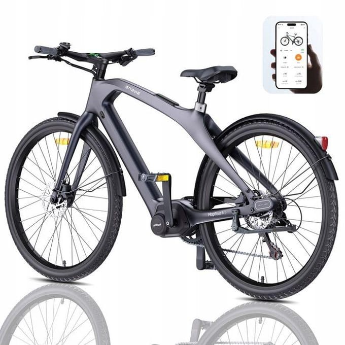 Vélo électrique - ENGWE - N1 PRO - Carbone - 27,5  - 250 W - Antivol intelligent gris