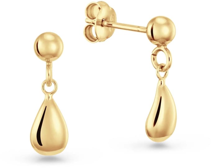 Glow 106.8697.02 Dames Oorstekers Druppel met Bolletje Small Goudkleurig