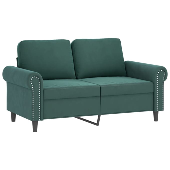 vidaXL - 3-delige - Loungeset - met - kussens - fluweel - donkergroen