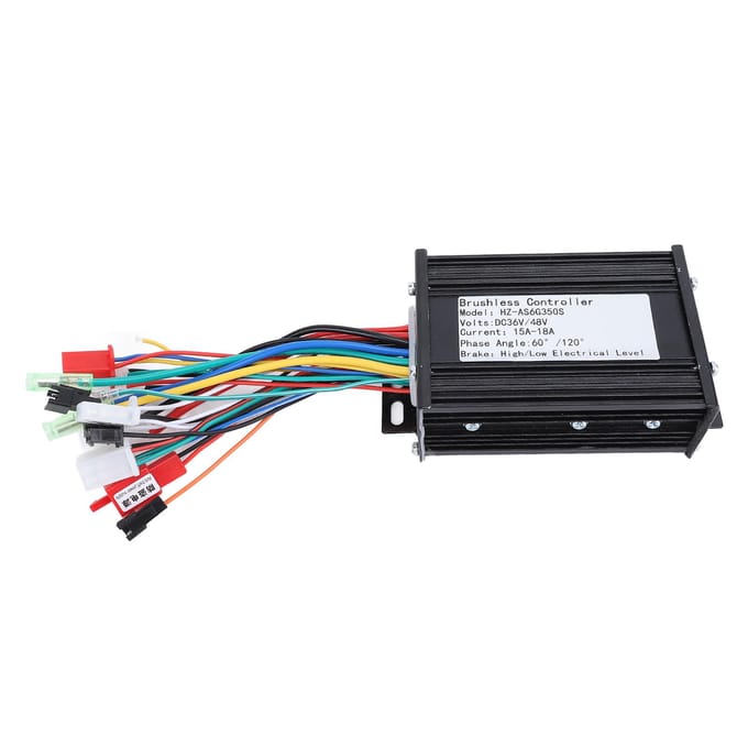 Scooter Motorcontroller 36V 48V 350W Aluminiumlegering Goede Warmteafvoer Borstelloze Motor black