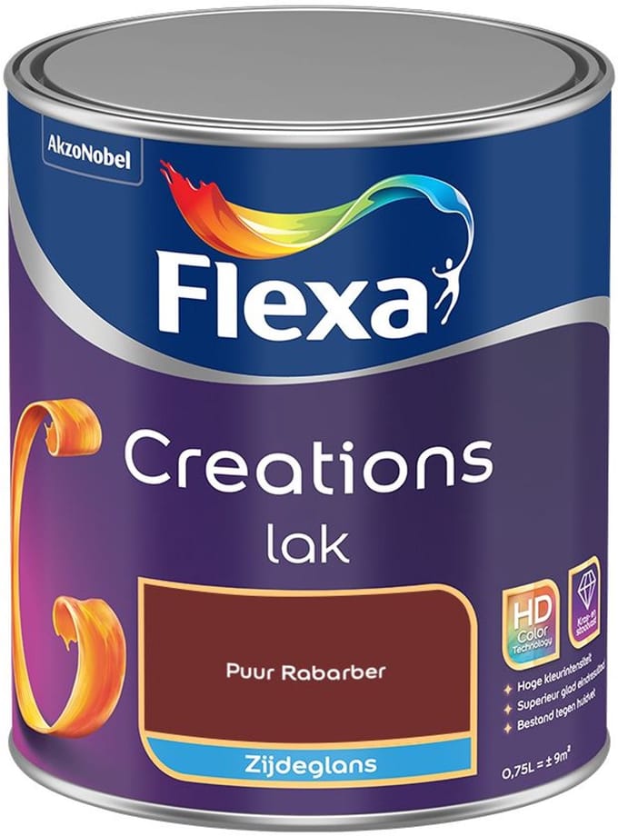 Flexa - Creations Lak Zijdeglans - Puur Rabarber - Mengverf - 750 Ml