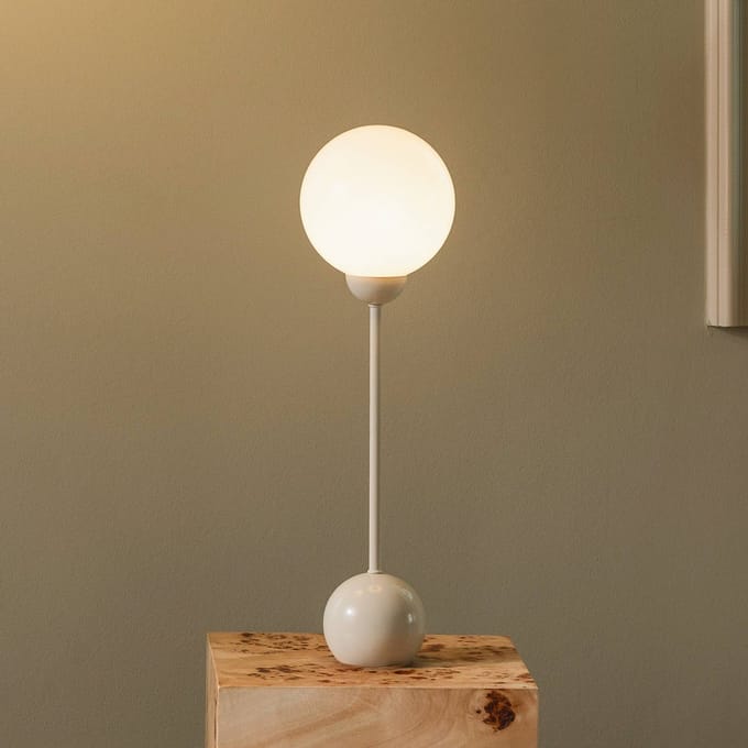 Globen Lighting tafellamp Ripley beige hoogte 52 cm ijzer/glas