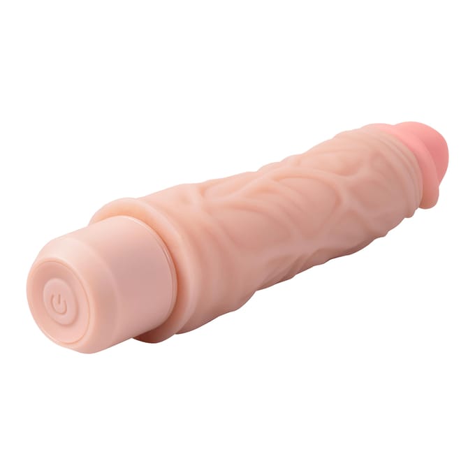 DR. SKIN SILICONE DR. DAVID 8 INCH VIBRATING DILDO BEIGE