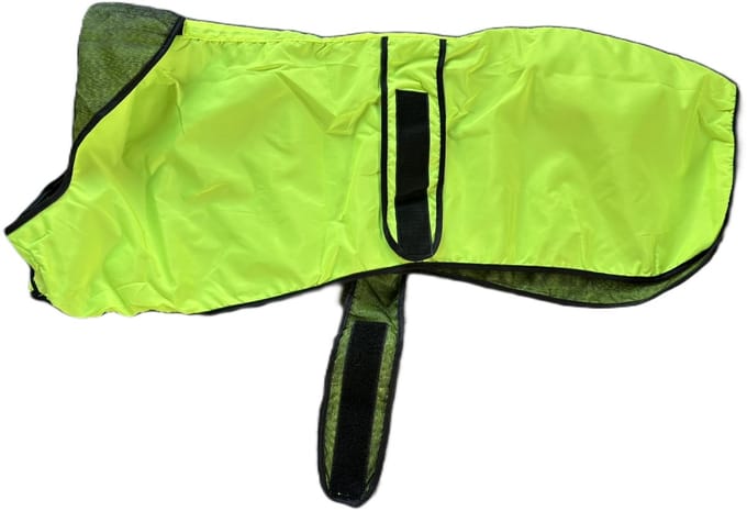 Cavlicious® coolmax hondenjas - honden regenjas - windhond jachthond - fluo geel - M