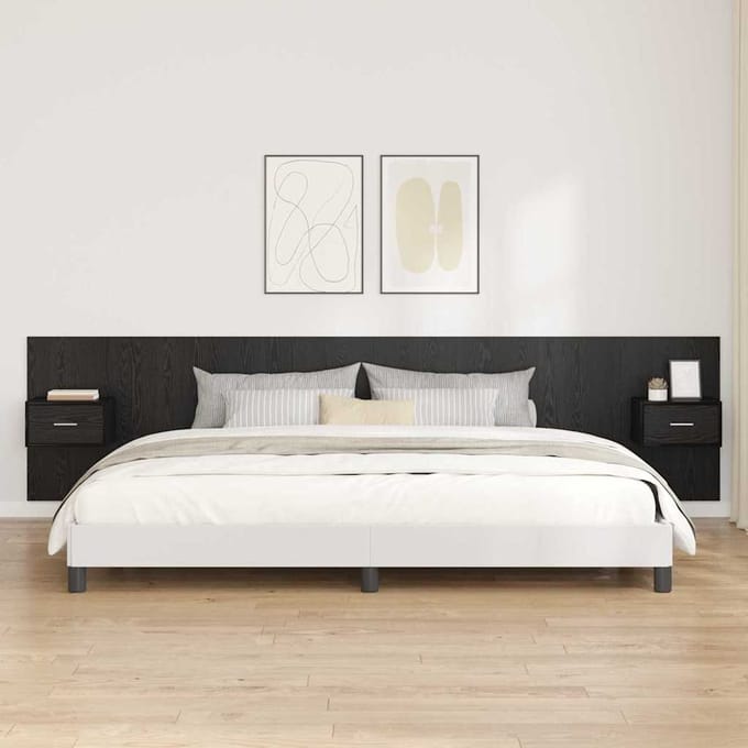 vidaXL - Hoofdeinde - Met - Kast - 3 - st - Zwart - Eiken - Bewerkt - hout