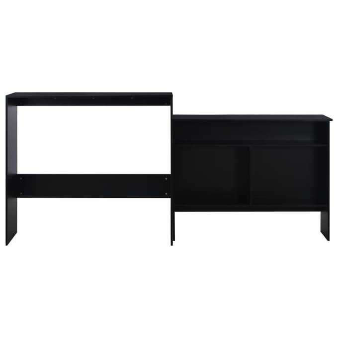 vidaXL - Bartafel - met - 2 - tafelbladen - 130x40x120 - cm - zwart