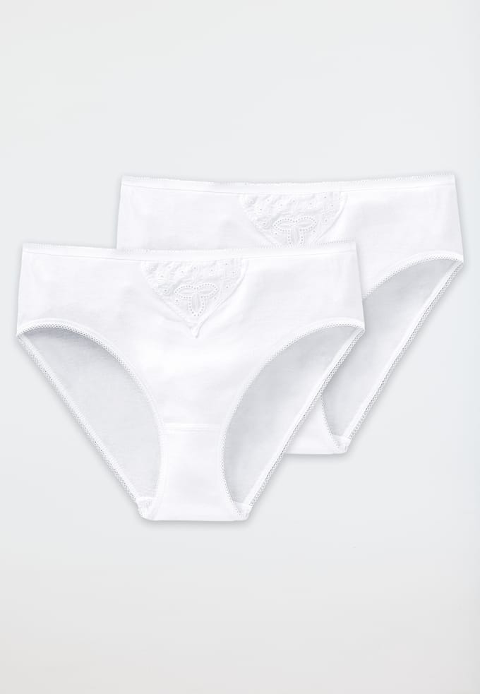 Schiesser Tai Slip 2 Pack - Cotton Essentials Dames Onderbroek - wit