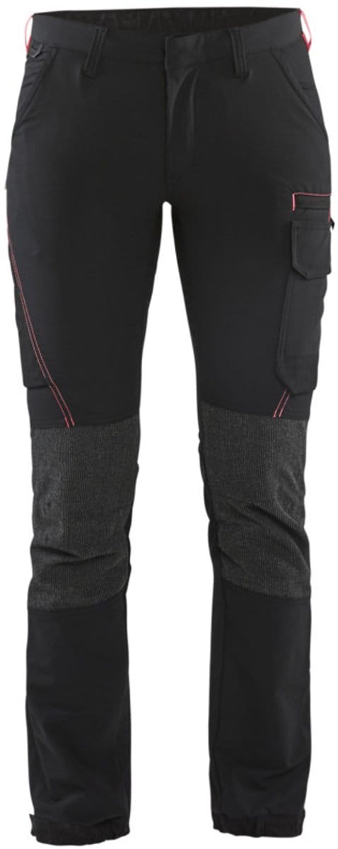 Blaklader Dames Service werkbroek 4-weg stretch 7122-1645 - Zwart/Rood - D24