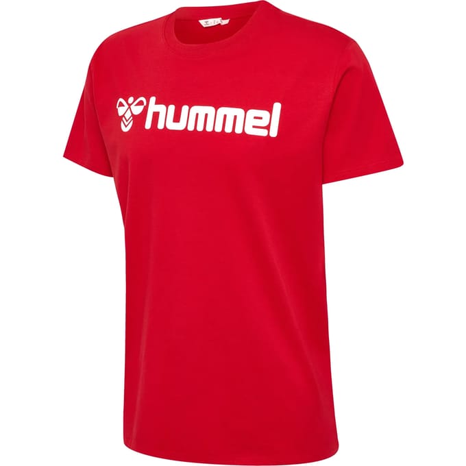 hummel Mannen T-Shirt Normale Pasvorm Stretch Ronde Hals Logo Sport Shirt