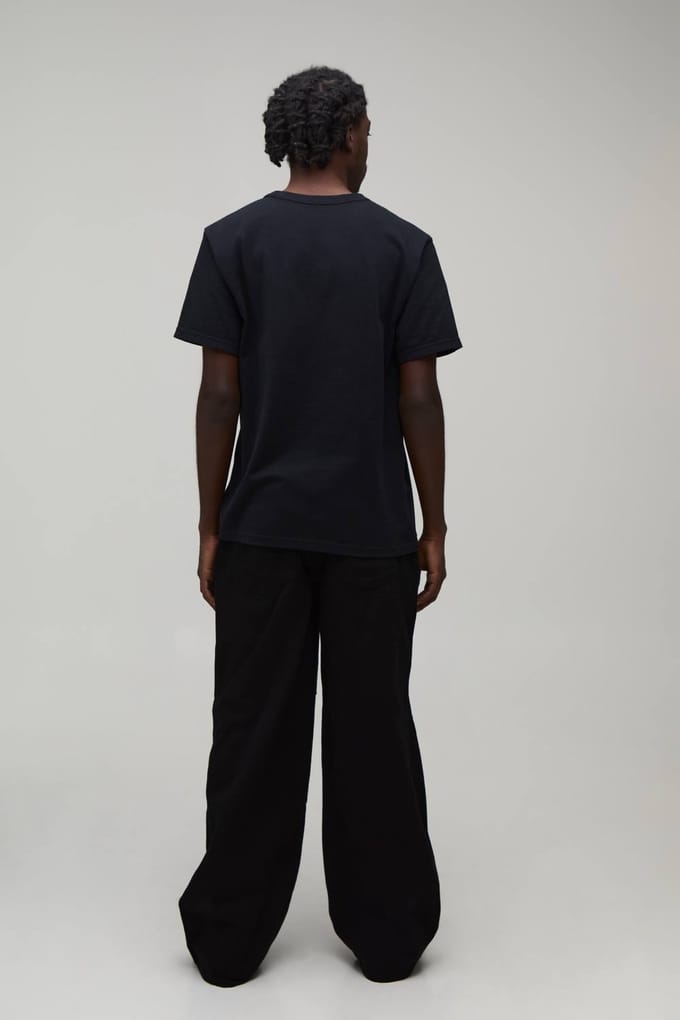 Baggy Crotch Print Twill Trouser | Black | Size Medium