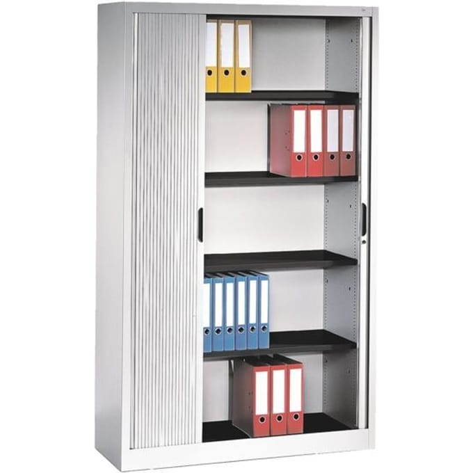 C+P Roldeurkast Omnispace - B 1200 x D 420 X H 1980 mm - lichtgrijs