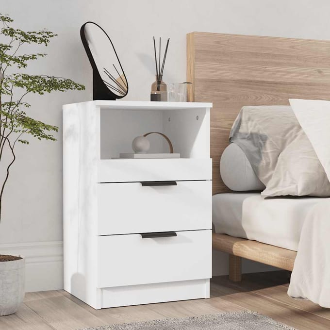 vidaXL - Nachtkastjes - 2 - st - Wit - Medium - Engineered - wood