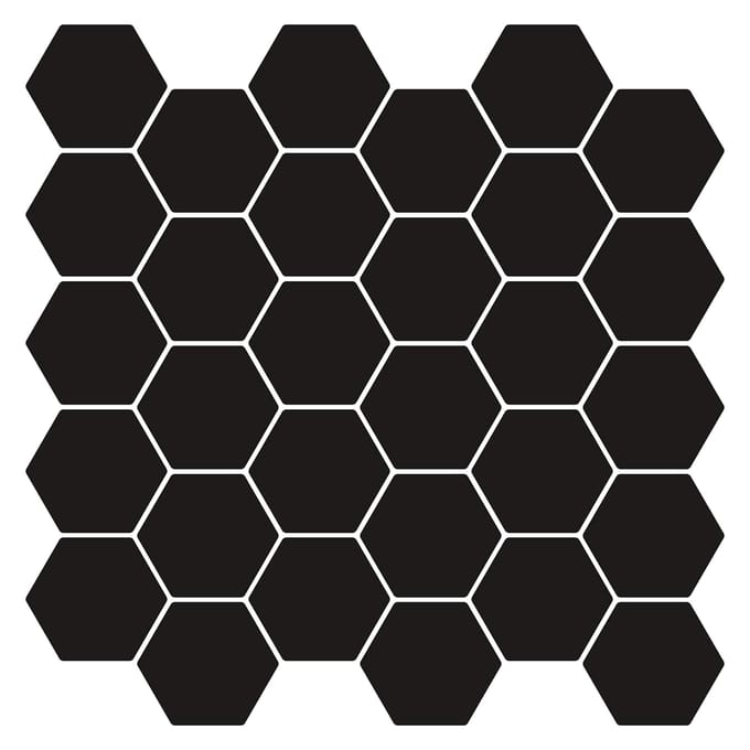 vidaXL - Hexagon - Tegel - 10 - st - Zwart - 30 - x - 30 - cm - Polyurethaan - en - PET