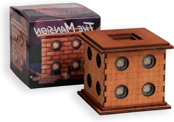 Geheime Dozen - Houten Puzzel - Raadsel Oplossen - Verborgen QR-Code - 11 cm x 11 cm - Bruin/Grijs
