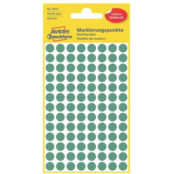 AVERY Zweckform markeringspunten 3012 - 8mm - groen - 416 punten