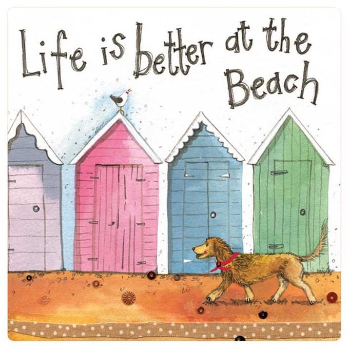 Alex Clark Life is Better Fridge Magnet ~ Koelkast magneet strandhuisjes