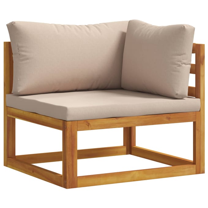 vidaXL - Sectioneel - hoekbank - met - kussens - 2 - st - 2-zits - Massief - Acacia - Hout