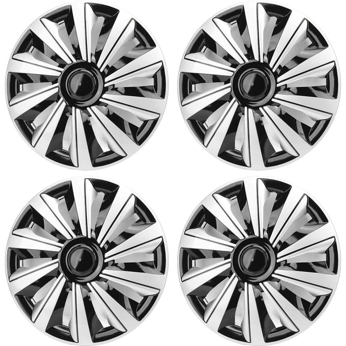 4 Pièces 14 pouces Cache-moyeux Protection Complète Look Élégant Léger Installation Facile Ajustement Universel pour Toutes Roues en Acier 14 pouces gray