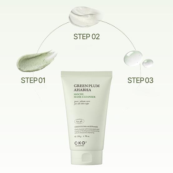[CKD] Green Plum AHA BHA Mochi Mask Cleanser 150ml white