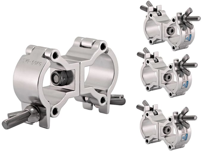 Dubbele Halve Klem, 32-35 mm, Set van 4, van Gear4music