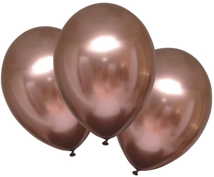 RIETHMULLER - 6 Satijnen roségouden latex ballonnen 28 cm