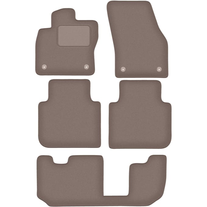 Beige velours matten voor: Volkswagen Tiguan Allspace 7-zits (2017-)