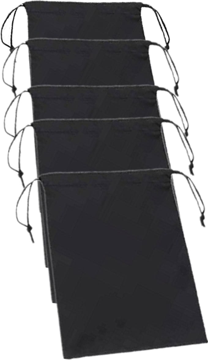 Opbergzakken met trekkoord 5-pack 15×20 cm Zwart