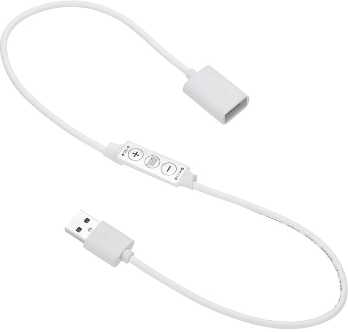 LED Strip Dimmer DC 5V 6A - Helderheidscontroller met USB-poorten voor Witte Strips en Lampen