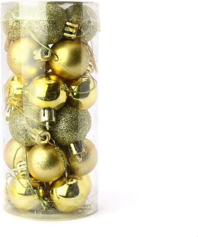 Kerstballenset 24 stuks - 2.5 cm - Goud