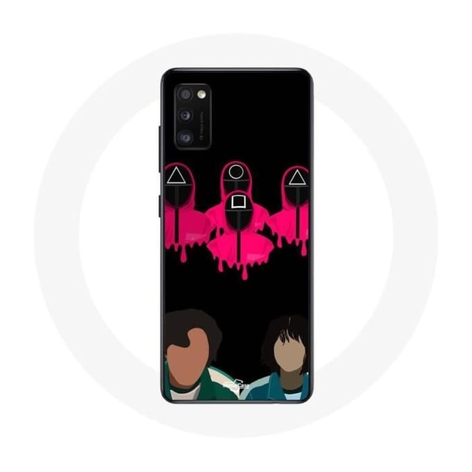 Coque - Samsung - Galaxy A41 - Souple - Noir - Masques Triangle, carré et Cercle