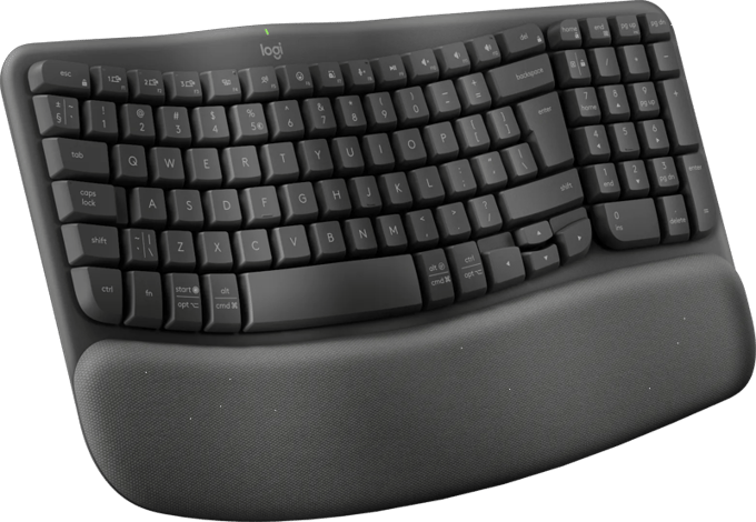 Logitech Wave Keys - Draadloos Toetsenbord - Ergonomisch - Qwerty - Grafiet