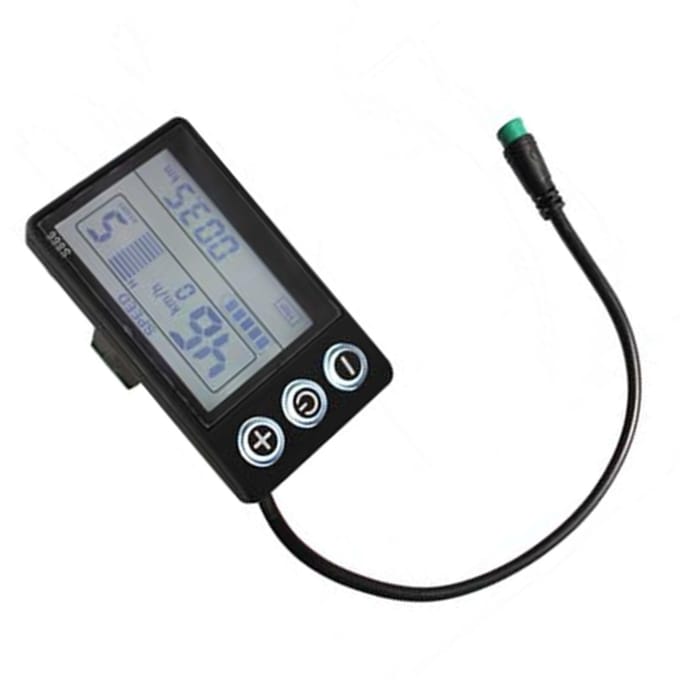 Elektrische Scooter LCD Display Gemakkelijk Afleesbaar Scooter Snelheidsmeter Paneel met 6-Pins Waterdichte Connector gray