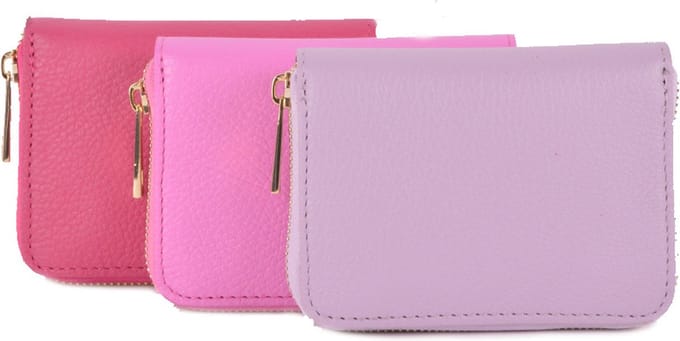 Giuliano basic portemonnee - Kauwgomroze - Dames - Made in Italy