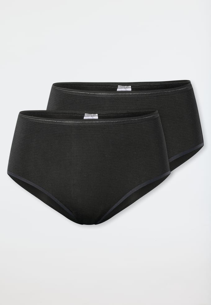 Schiesser 2PACK Midi - Modal Essentials- Dames Onderbroek - zwart