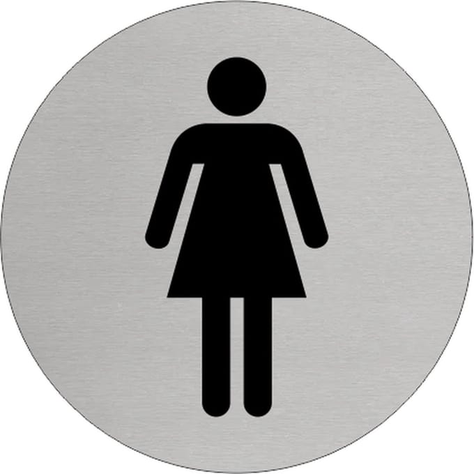 Dames Toiletbordje Aluminium Ø75mm rond met tape
