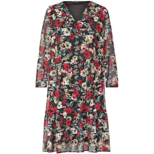 ESMARA Dames jurk (Zwart/rood, 34)