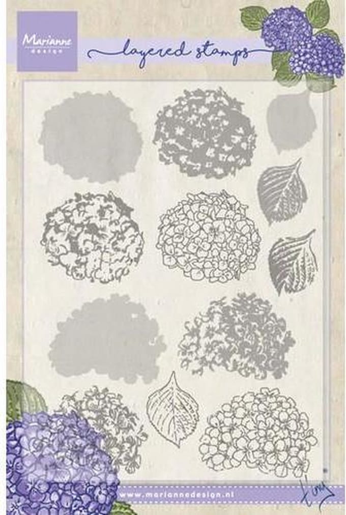 Marianne Design Stempel - Tinys hortensia TC0854 12.5x19.0cm