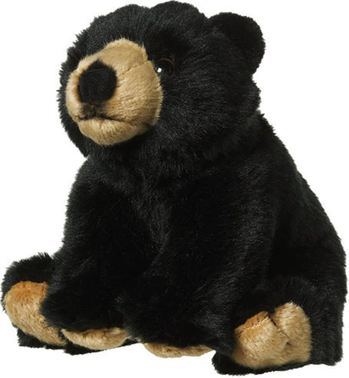 Nature Planet Pluche beer - knuffel beer - zwart - 18 cm - beren knuffelbeesten