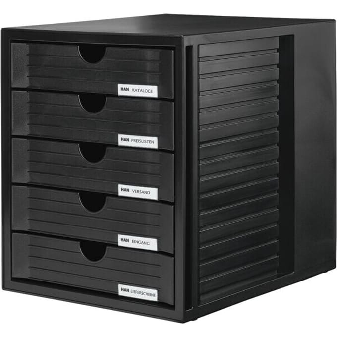 HAN Systembox 1450-13 Ladebox Zwart DIN A4, DIN C4 Aantal lades: 5