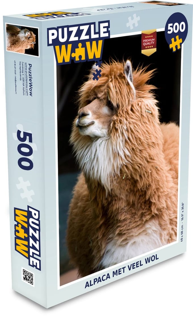 Puzzel Alpaca - Vacht - Bruin - Legpuzzel - Puzzel 500 stukjes