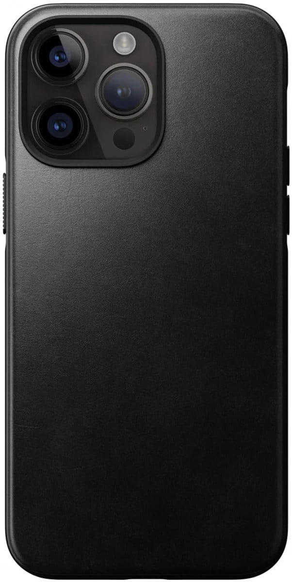 Nomad - Rugged Horween Leather geschikt voor iPhone 14 Pro Max Mag hoesje - Zwart