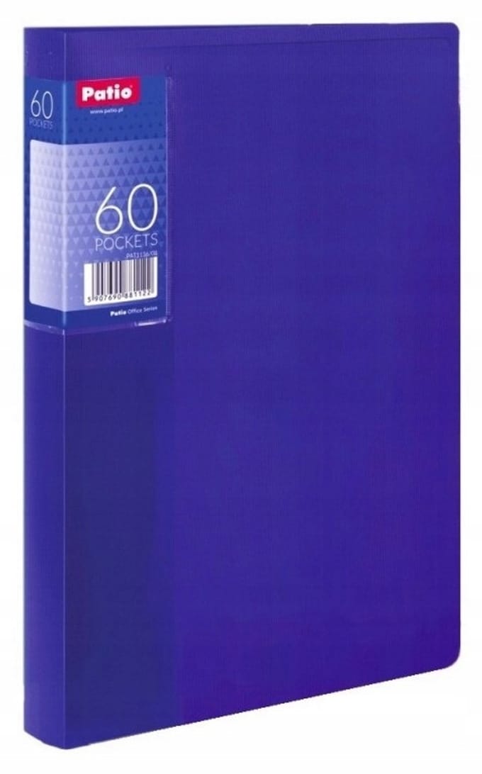 Map A4 met 60 insteekhoezen, blauw - Organizer voor documenten