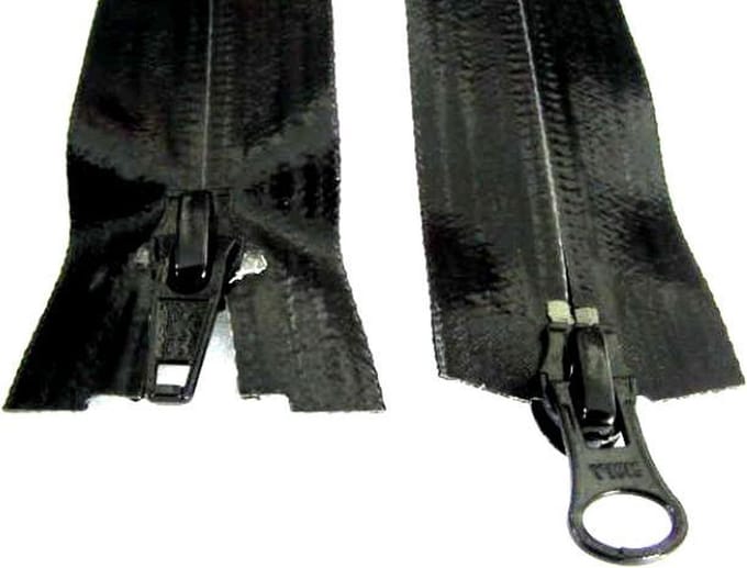 YKK DUBBEL DEELBARE RITS, SPATWATERDICHT, ZWART, 80 CM, PER STUK.