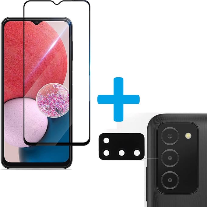 Screenprotector Glas - 2X Privacy Tempered Glass Screen Protector Anti-Spy +  2X Camera lens Beschermer Geschikt voor: Samsung Galaxy A02s